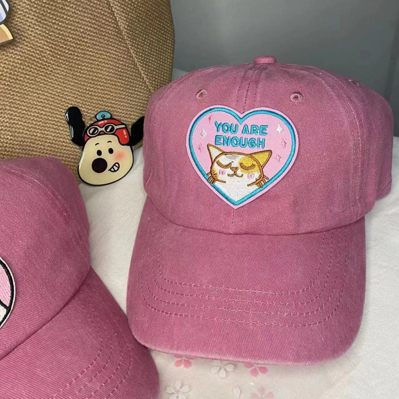 Kvinnes Brodert Inspirerende Katt Baseball Caps Skanto