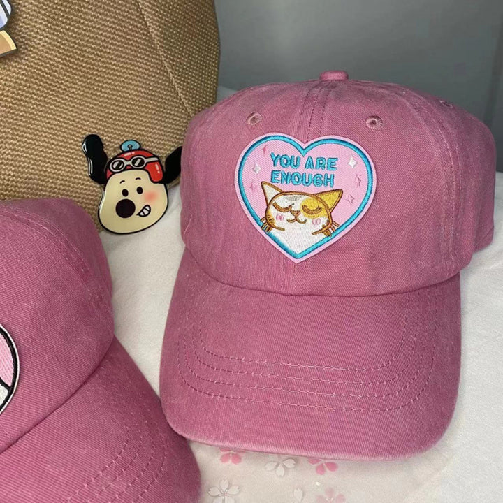 Kvinnes Brodert Inspirerende Katt Baseball Caps Skanto