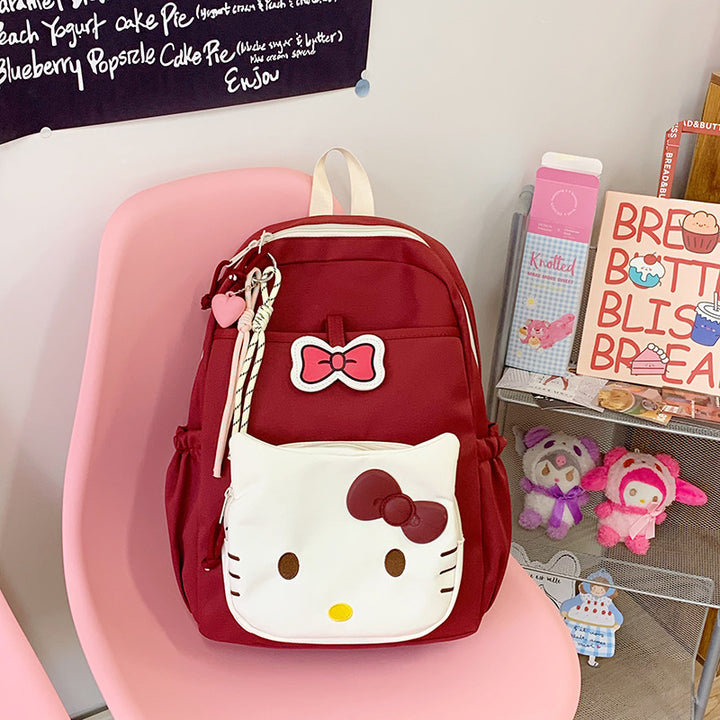 Søt grafisk katt skolesekk