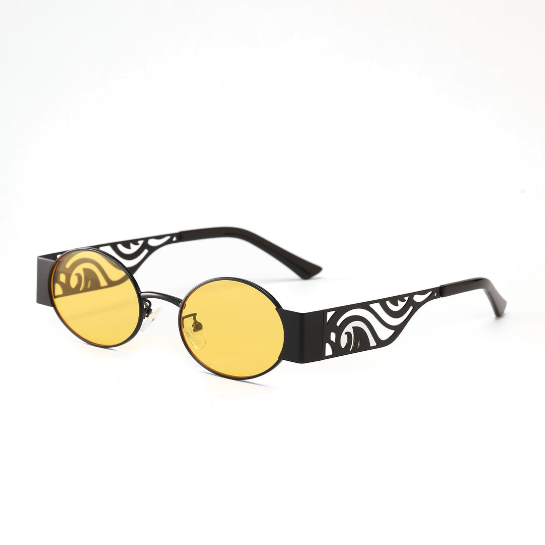 Dame moteriktig rund solbrille med eksepsjonelt design Skanto