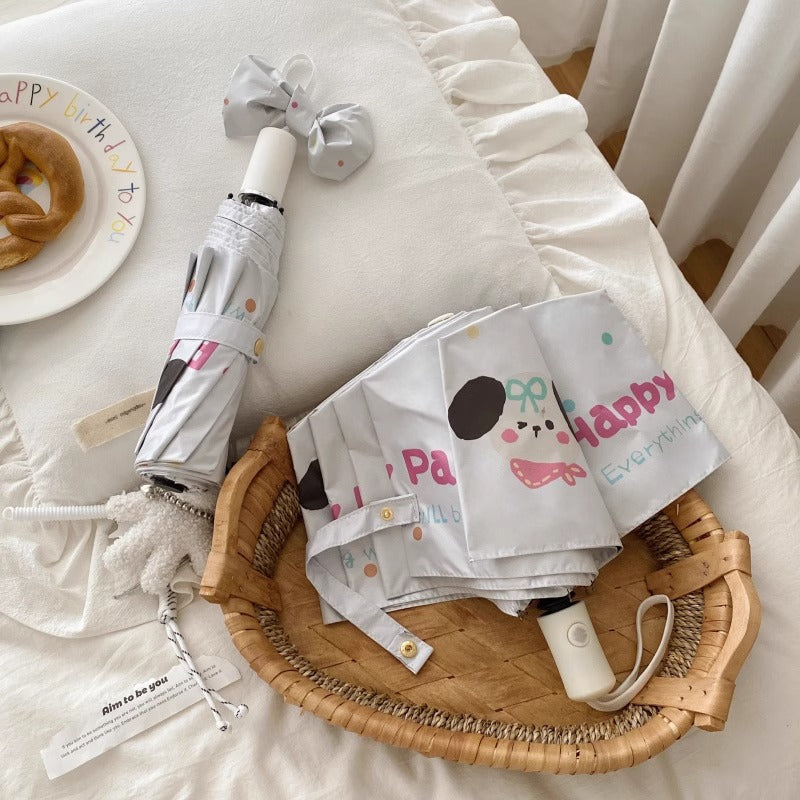 Dame Faltregnparaply med kreativt tegneserie-design Skanto