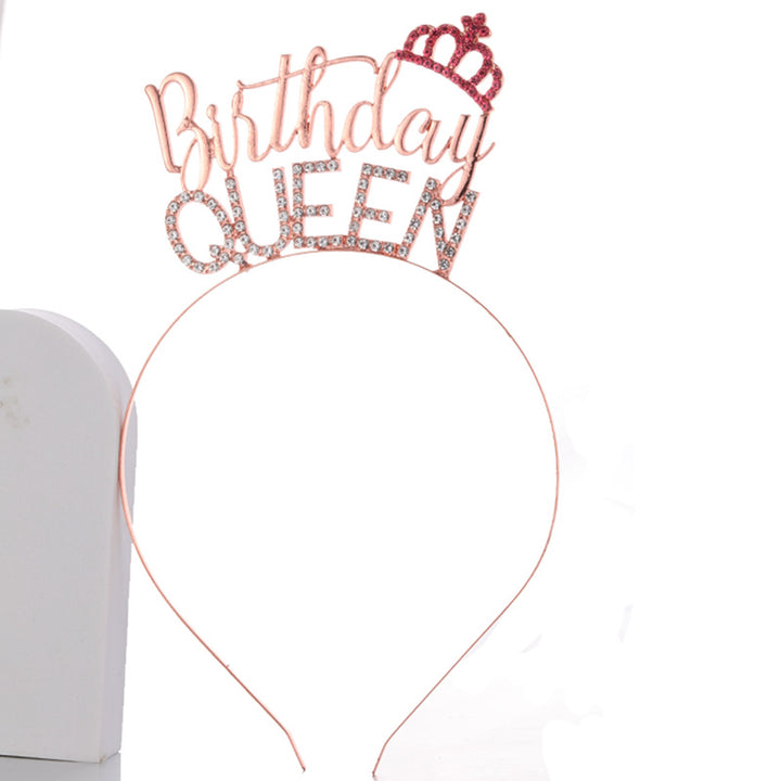 Damer Glitrende Hårbånd med "Birthday Queen"-skrift Skanto