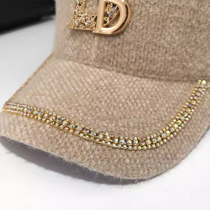 Kvinners luksuriøse utsmykkede ull baseballcap Skanto