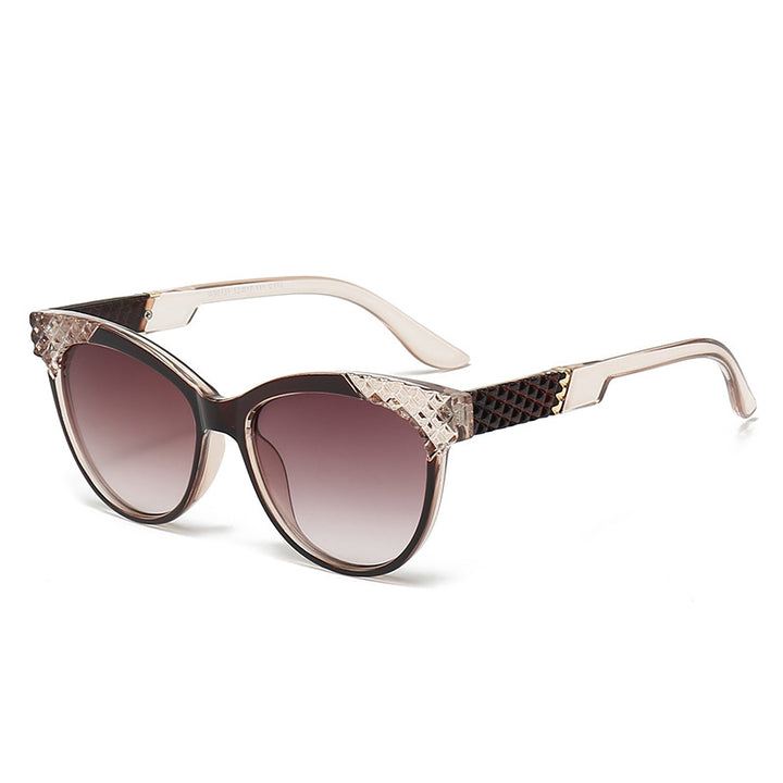Dame Cat-Eye Solbriller med strukturert ramme og UV-beskyttelse Skanto