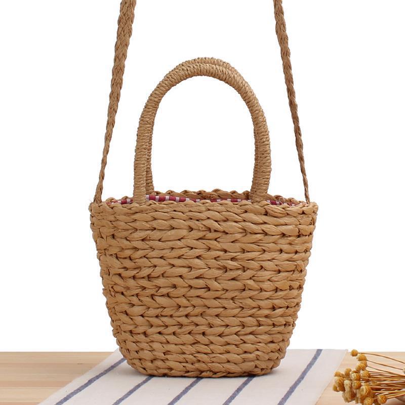 Umhengerbag av flettet naturmateriale Skanto