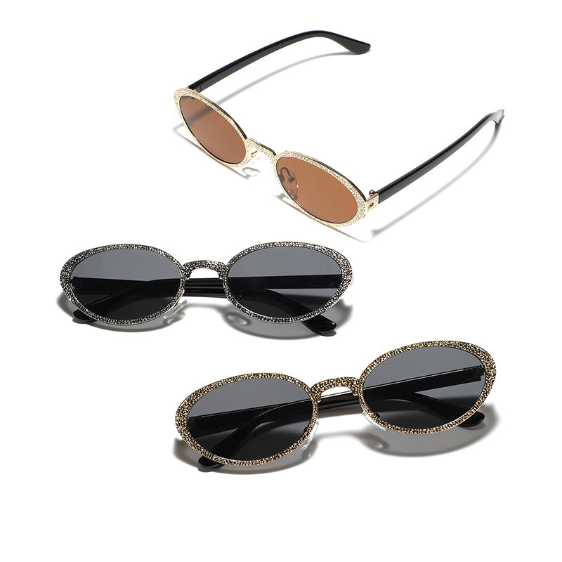 Dame Glamourøs solbrille med glitrende rammedekorasjon Skanto