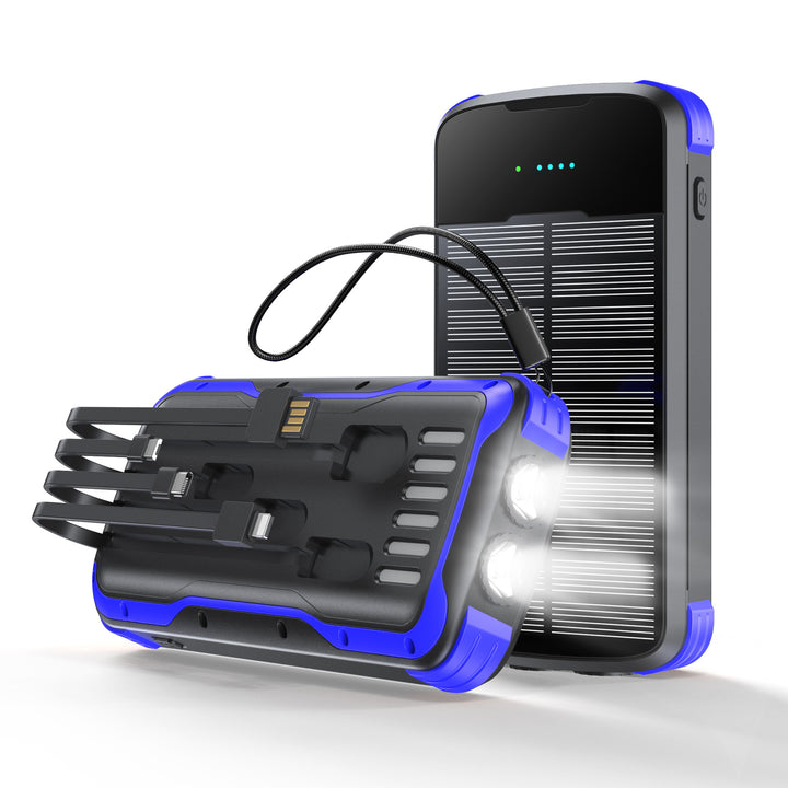 Multifunksjonell sol Powerbank med integrert LED-lampe og flere tilkoblinger Skanto