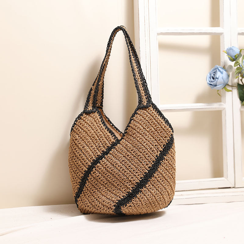 Braided beach bag with modern design Skanto