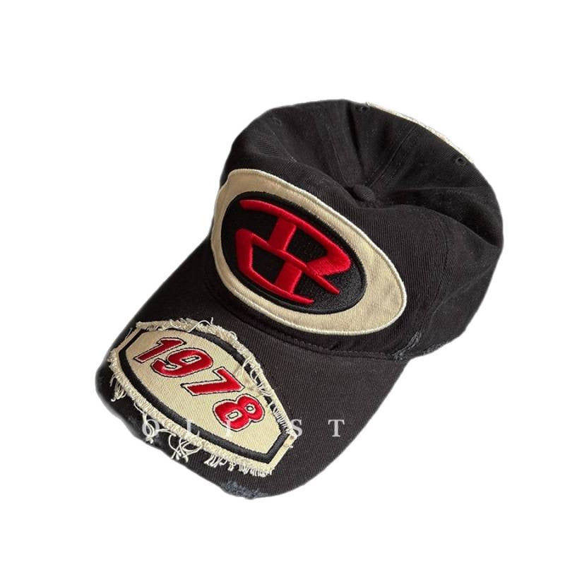 Herre Slitt Grafisk Logo Baseball Caps Skanto