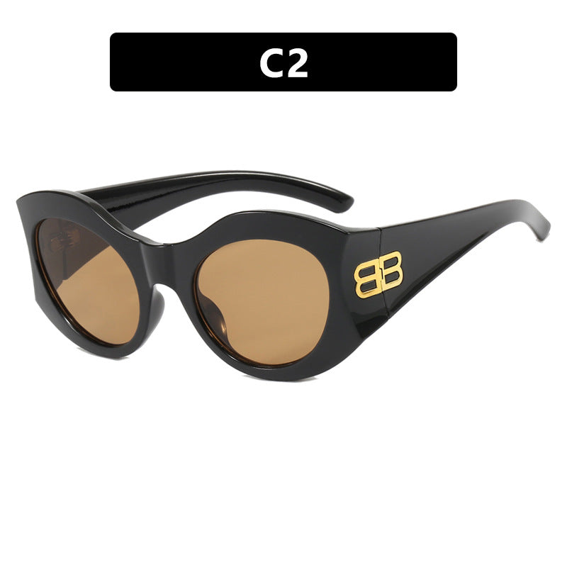 Women's Stylish Cat-Eye Sunglasses with High-Gloss Design and Protective Lenses Skanto
