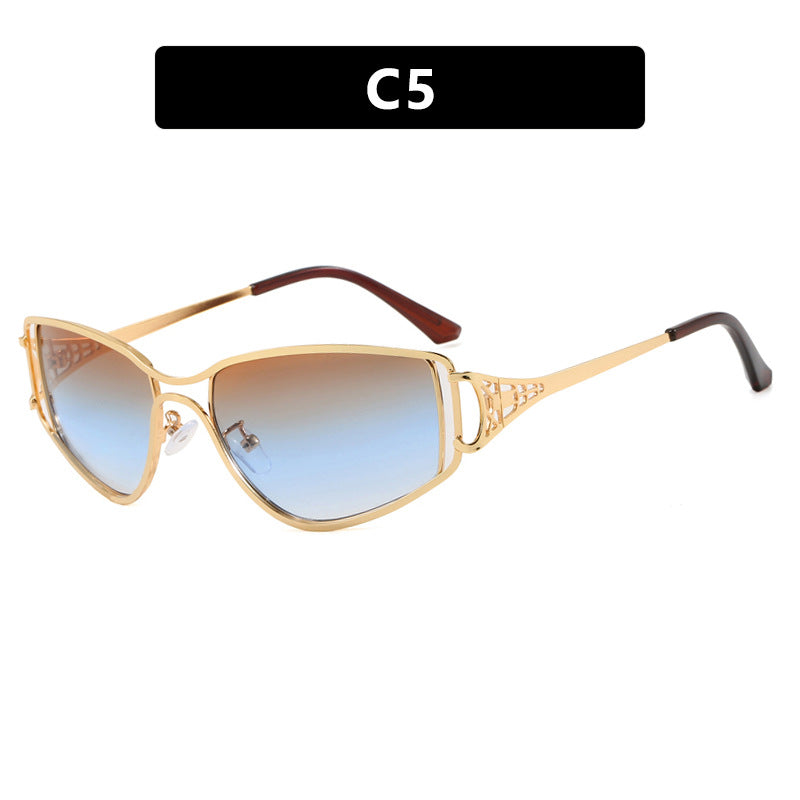 Dame eksklusive Cat-Eye solbriller med elegante dekorasjoner Skanto