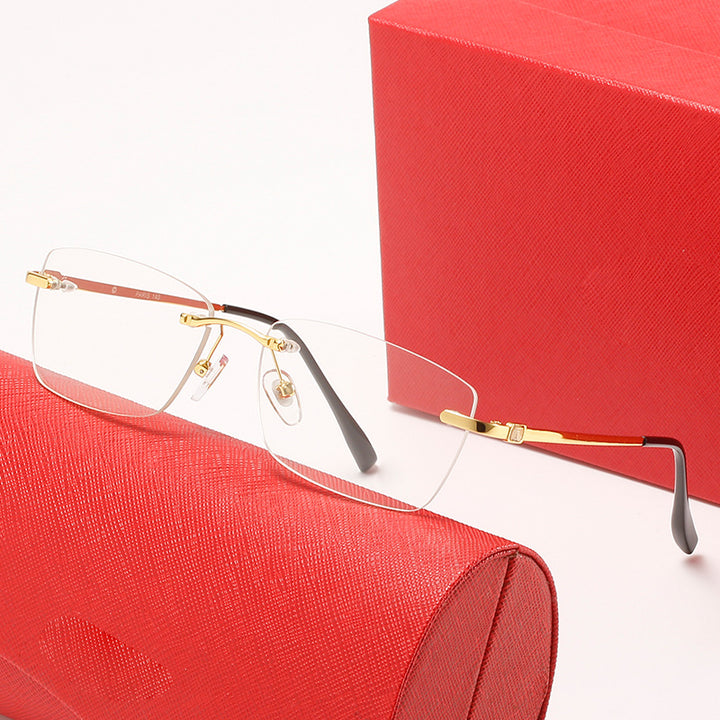 Dame moteriktig halvramme solbrille med stilriktig metallramme Skanto