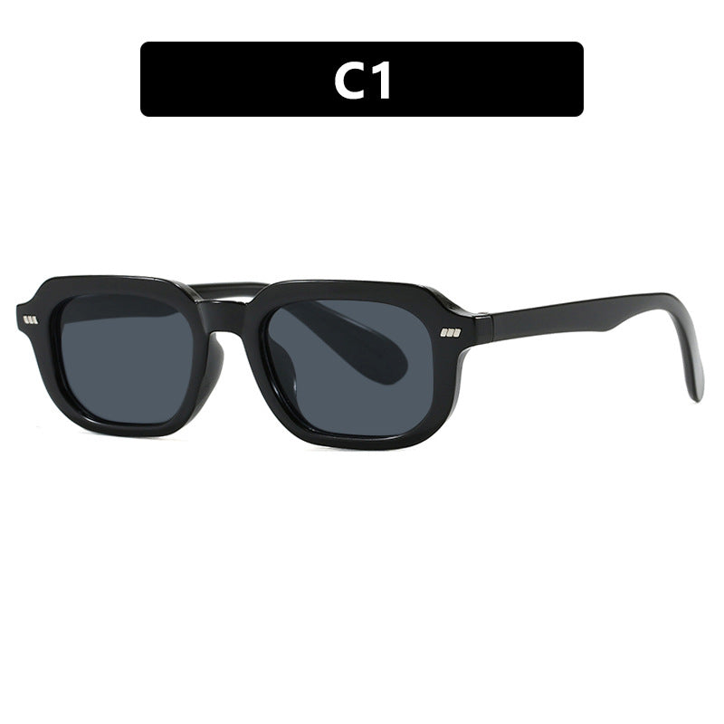 Women's square sunglasses with high-gloss transparent frame and polarized lenses Skanto