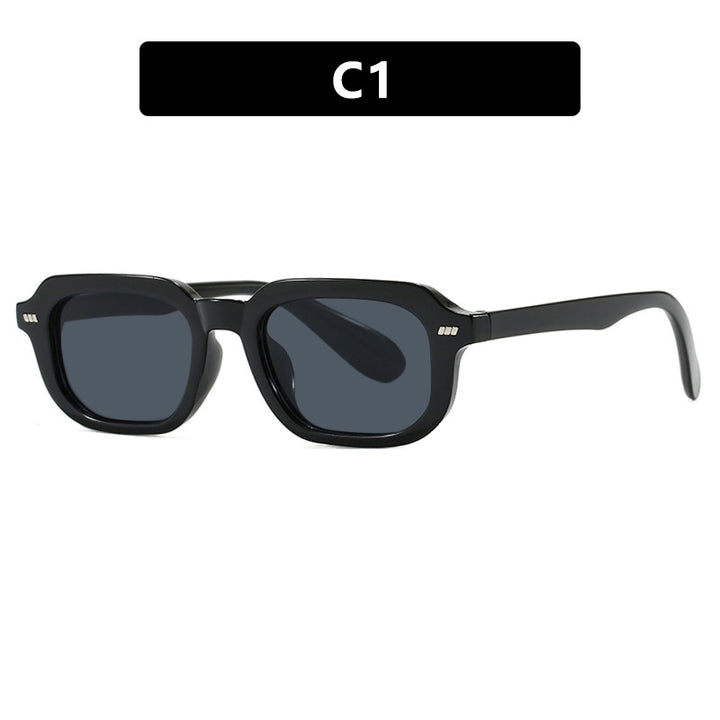 Women's square sunglasses with high-gloss transparent frame and polarized lenses Skanto
