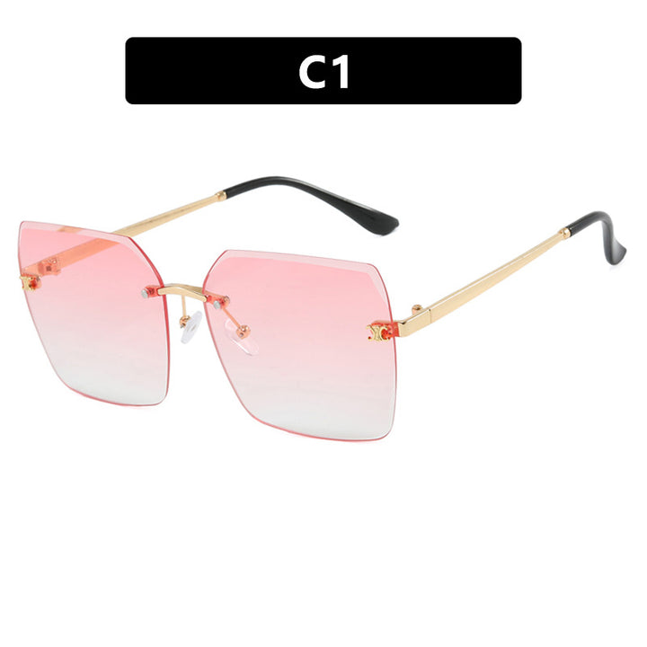 Women's square sunglasses with modern design and filigree metal frame Skanto