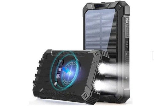 Solcelledet Powerbank med LED-lys Skanto