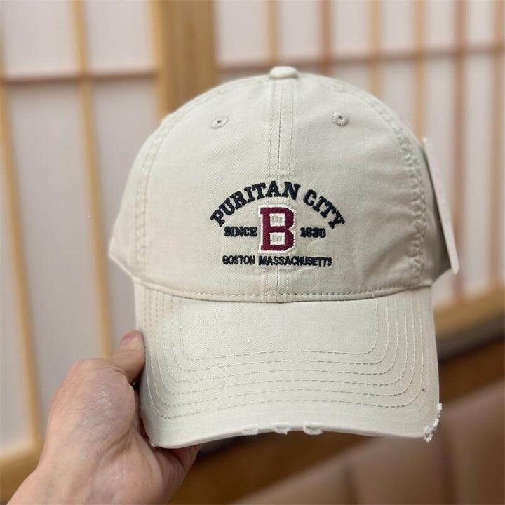 Kvinne Vintage Slitt Brodert Baseball Caps Skanto