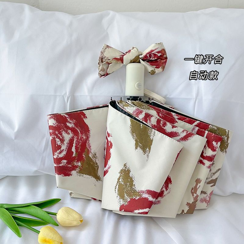 Dame Automatisk Folderegndekker med Blomsterdesign Skanto