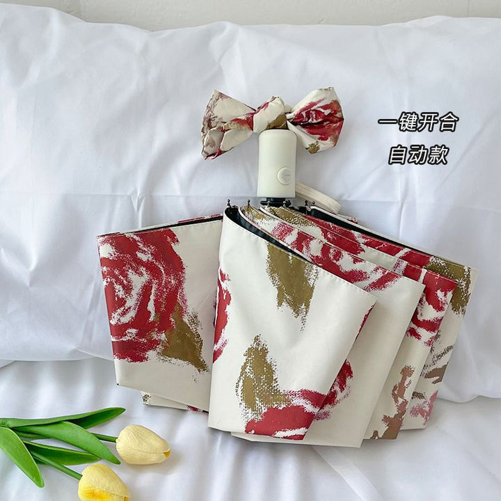 Dame Automatisk Folderegndekker med Blomsterdesign Skanto
