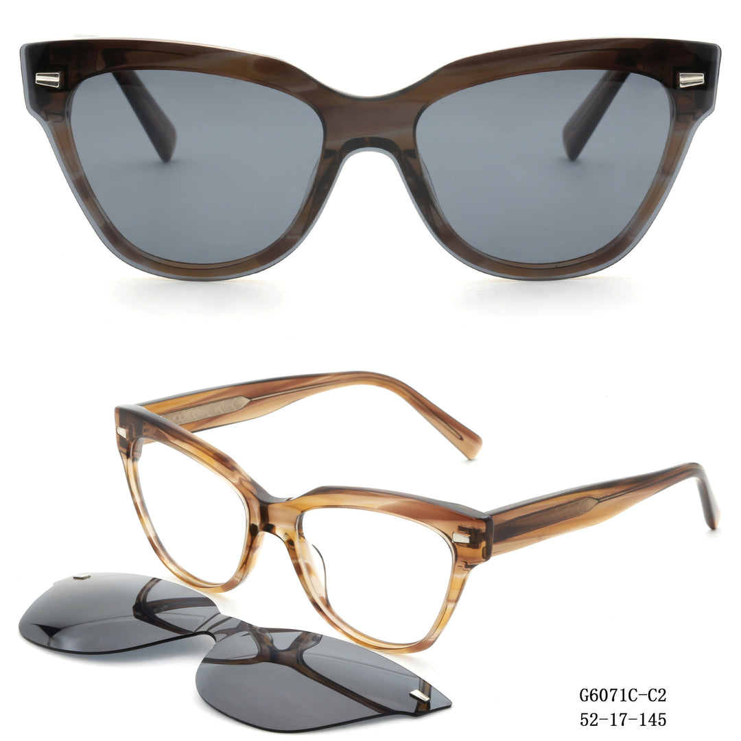 Dame moter Cat-Eye solbriller med avtakbare glass Skanto