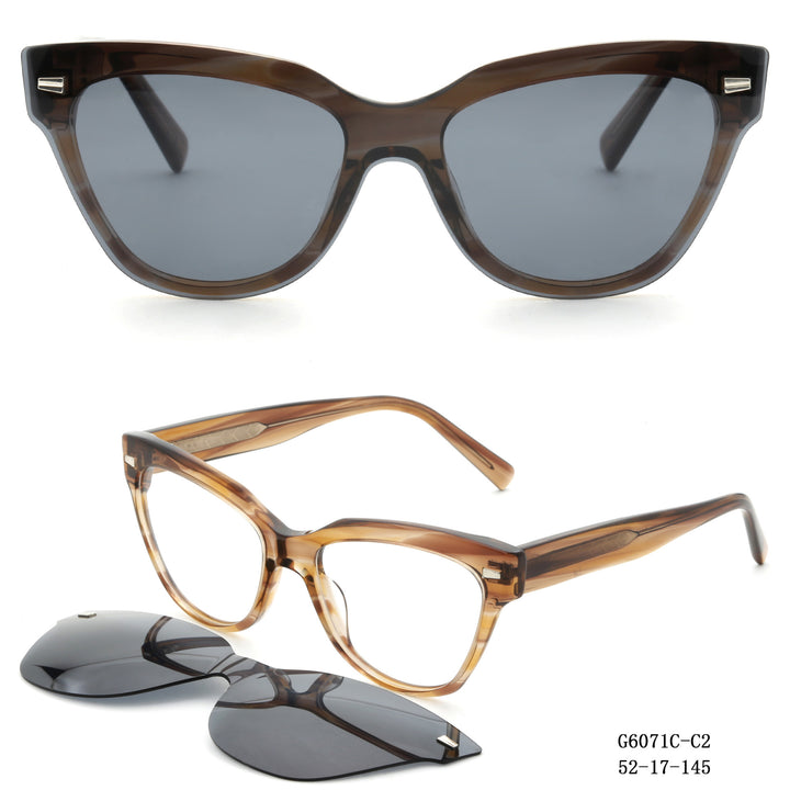 Dame moter Cat-Eye solbriller med avtakbare glass Skanto