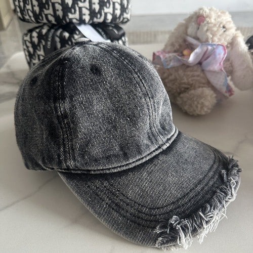 Unisex Slittet Denim Baseball Caps Skanto