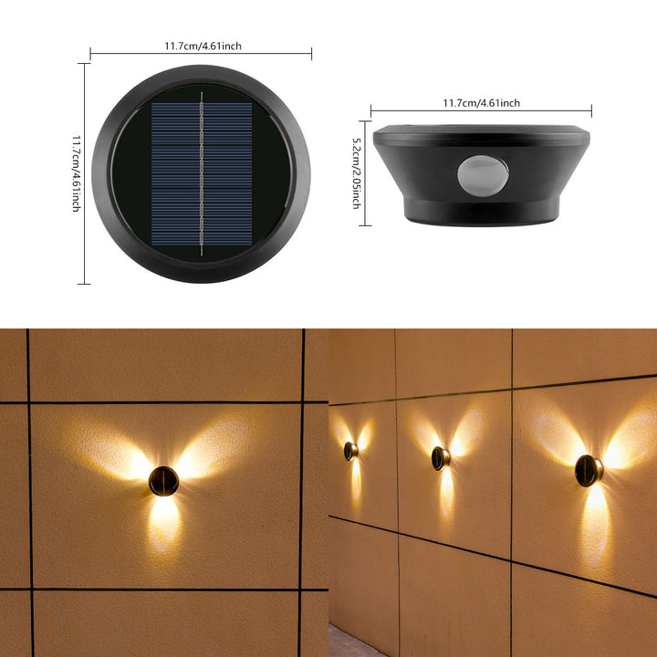 Utendørs solvegglys multi-stråle LED dekorativt aksent Skanto