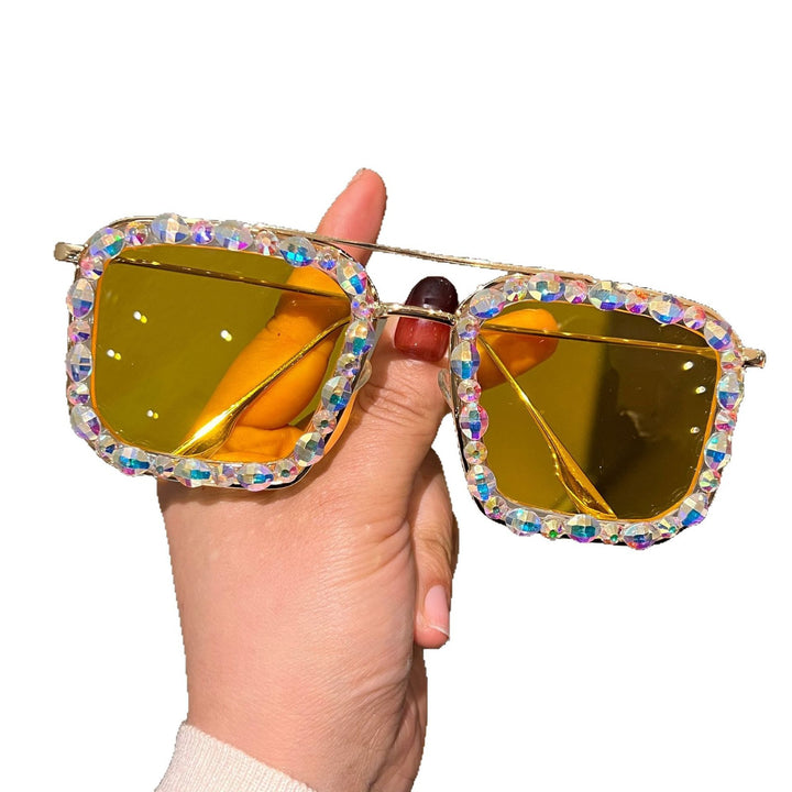 Dame Eksklusiv Solbrille med Krystallbesettelse Skanto