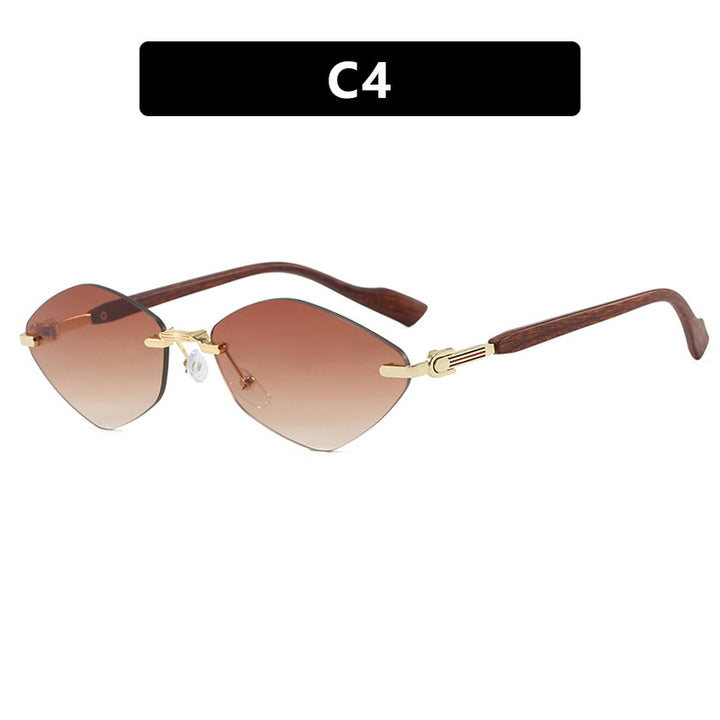 Women's geometric sunglasses with luxurious wood arms and polarized lenses Skanto