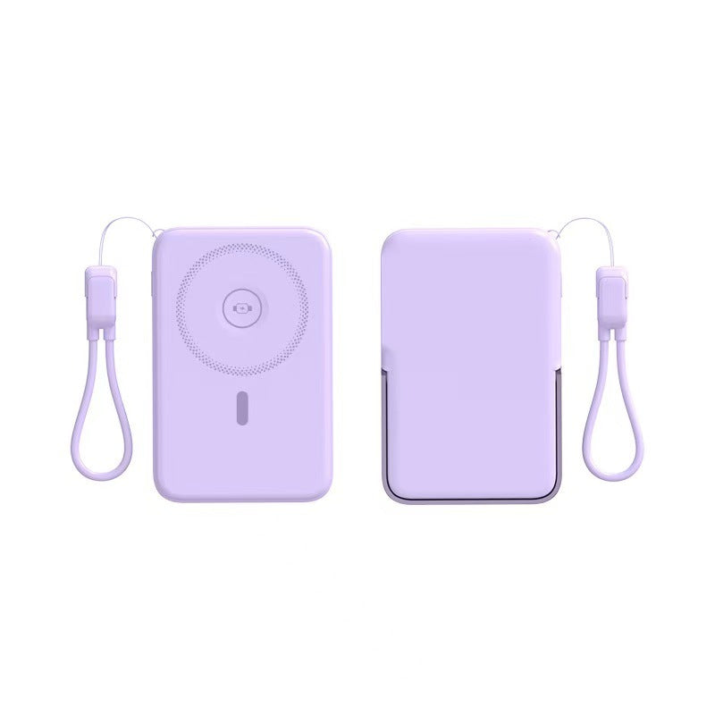 Powerbank med integrert trådløs ladefunksjon og LCD-skjerm Skanto