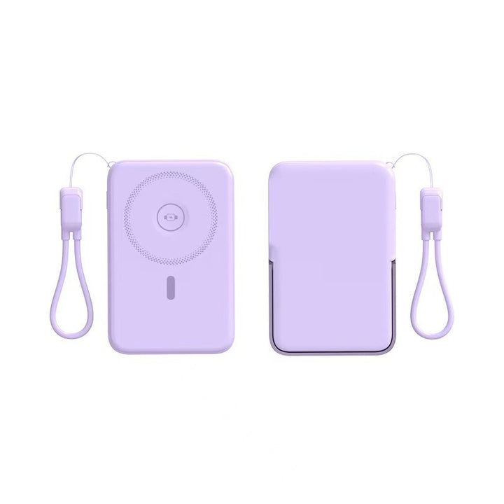 Powerbank med integrert trådløs ladefunksjon og LCD-skjerm Skanto