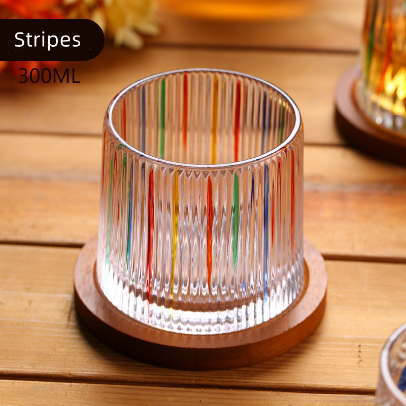 Roterende Multi Farge Flettet Whisky Glass Med Gaveeske | Skanto