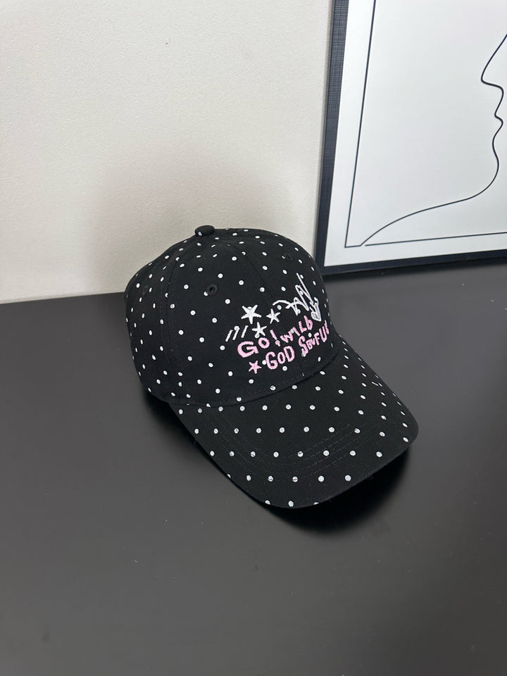Kvinners Trendy Prikkete Broderte Baseball Caps Skanto