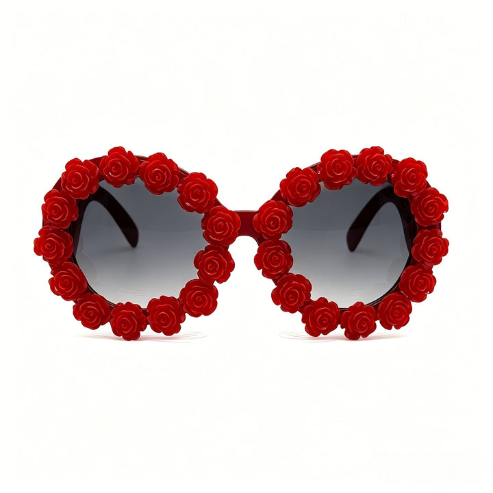 Dame Designer-solbrille med blomsterdetaljer Skanto