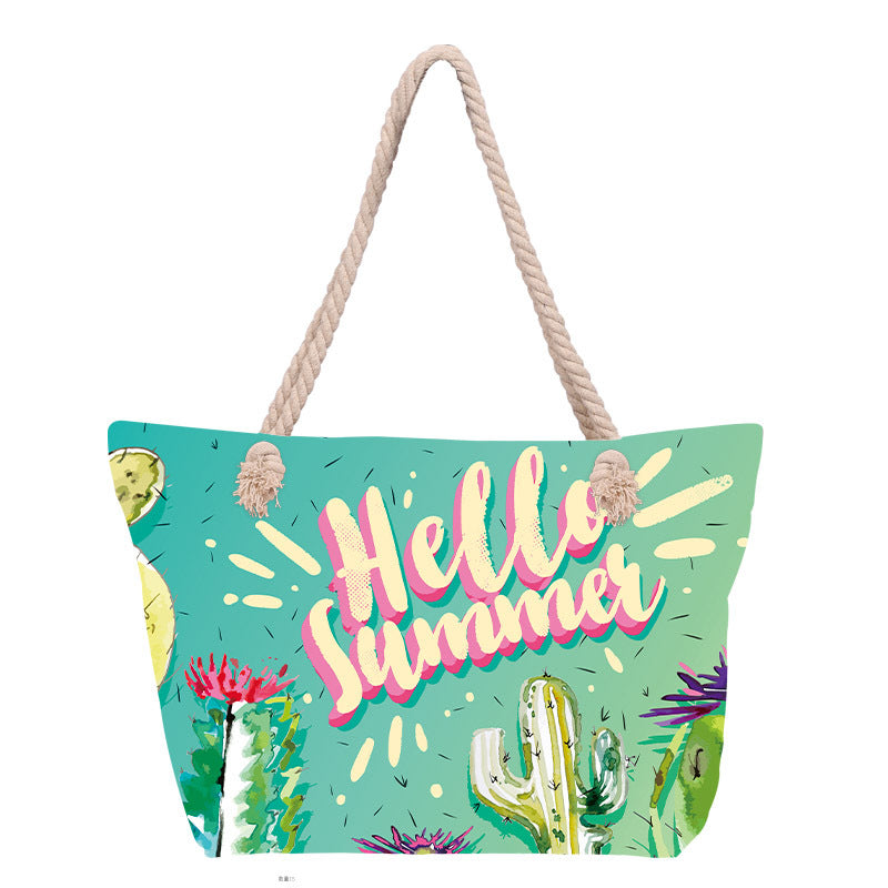 Strandveske med blomsterdesign Skanto