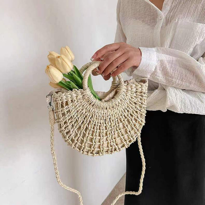 Handmade basket bag with playful design Skanto