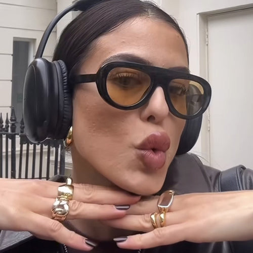 Women's stylish sunglasses with unique futuristic design Skanto