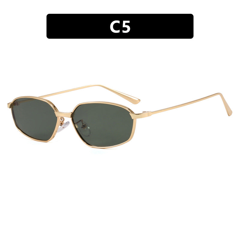 Women's Geometric Sunglasses with Protective UV Filter and Minimalist Metal Frame Skanto