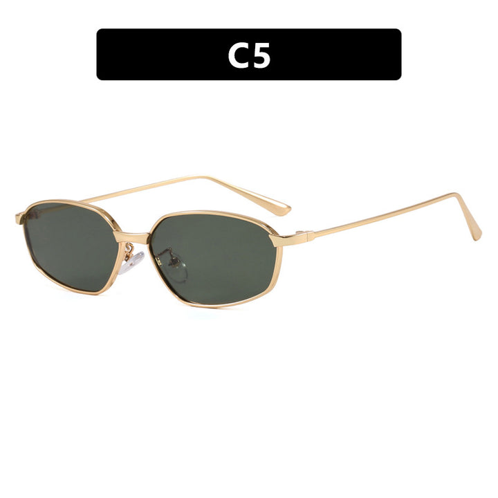 Women's Geometric Sunglasses with Protective UV Filter and Minimalist Metal Frame Skanto