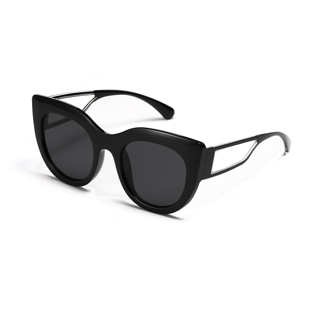 Dame trendy Cat-Eye solbriller med brede UV-beskyttende glas Skanto