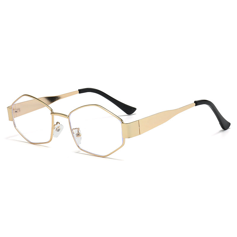 Dame moteriktig solbrille i elegant sekskant-design Skanto