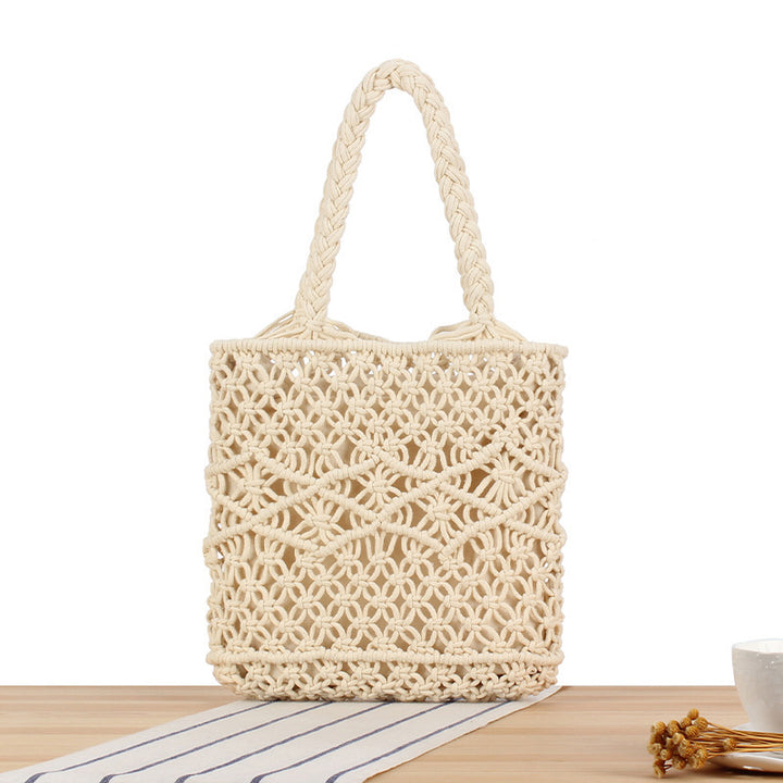 Hand-knotted tote bags with geometric patterns Skanto