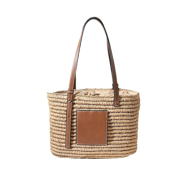 Stylish Basket Bag with Leather Accents Skanto