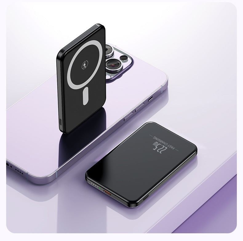Bærbar induksjons-powerbank med slankt design og LED-display Skanto
