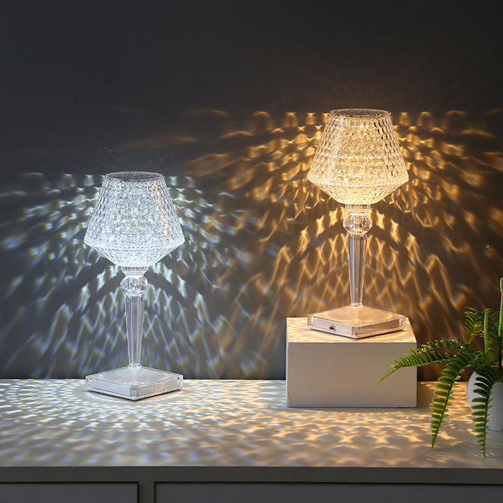 Liesbeth Crystal Lampe – Luksus Bordlampe med USB-ladefunksjon Skanto