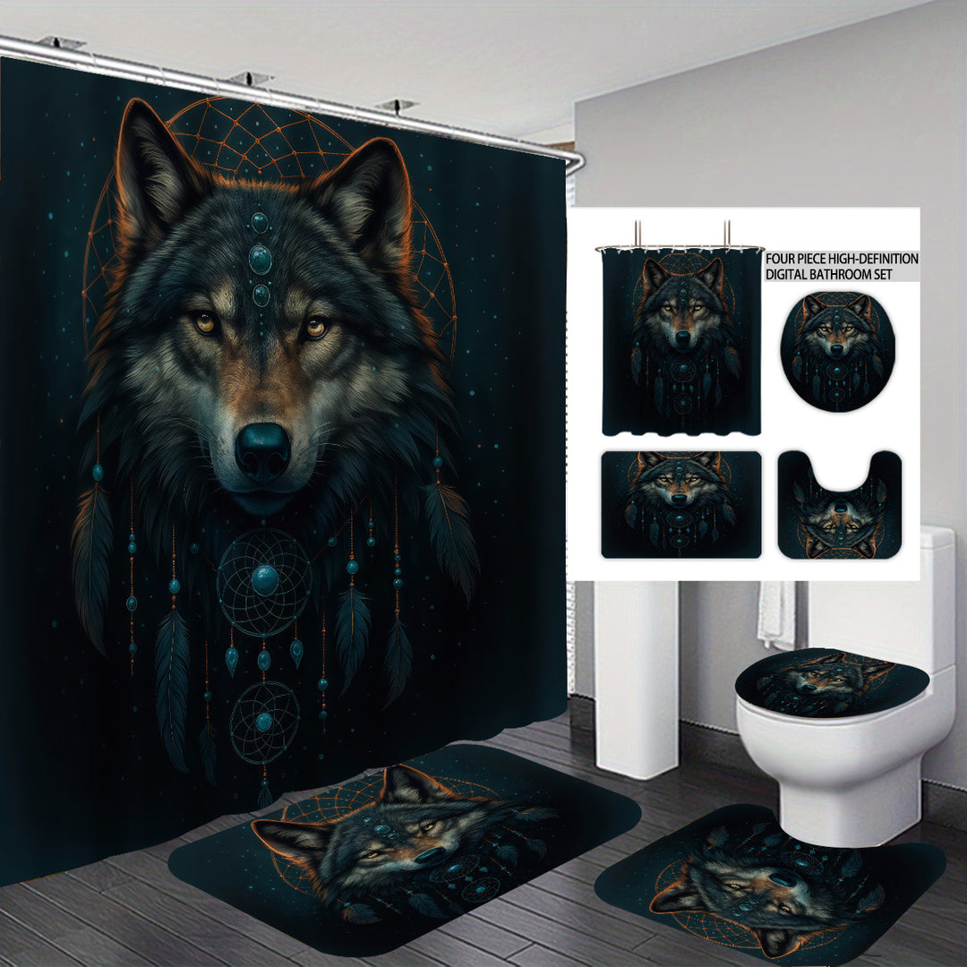 Høyoppløst Wolf-tema Bad Dekor Sett Skanto