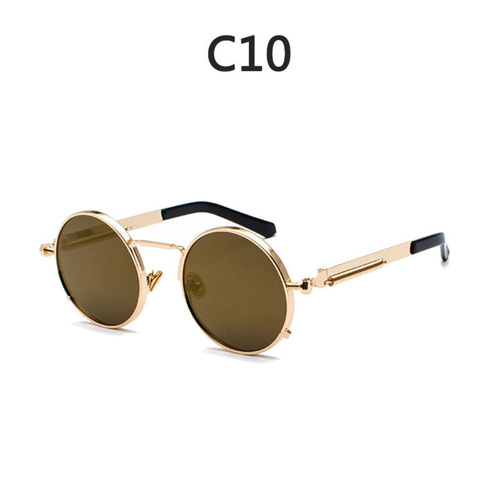 Dame Runde Metall-solbrille med speilte linser Skanto