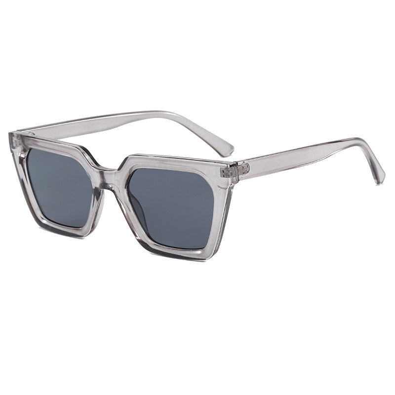 Dame moderne designer-solbrille med transparent ramme Skanto