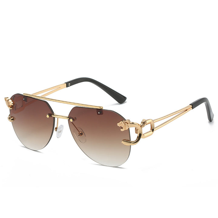 Dame designer solbriller med elegant metallramme og polariserte linser Skanto
