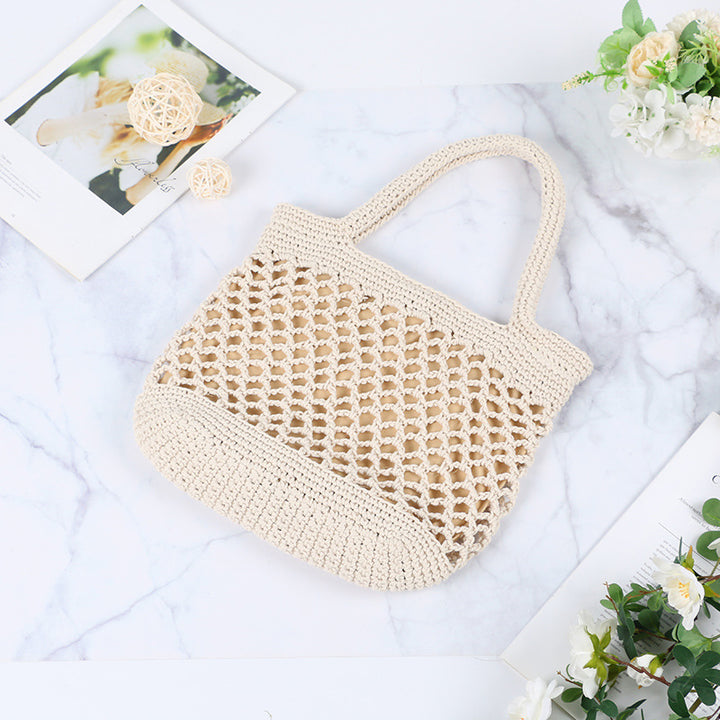 Håndknyttet totebag med moderne nettdesign Skanto